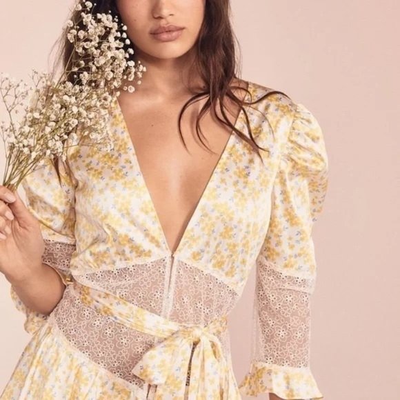 For Love & Lemons Other - For Love & Lemons Women's Sz. M Daffodil Robe Collab with Victoria Secrets